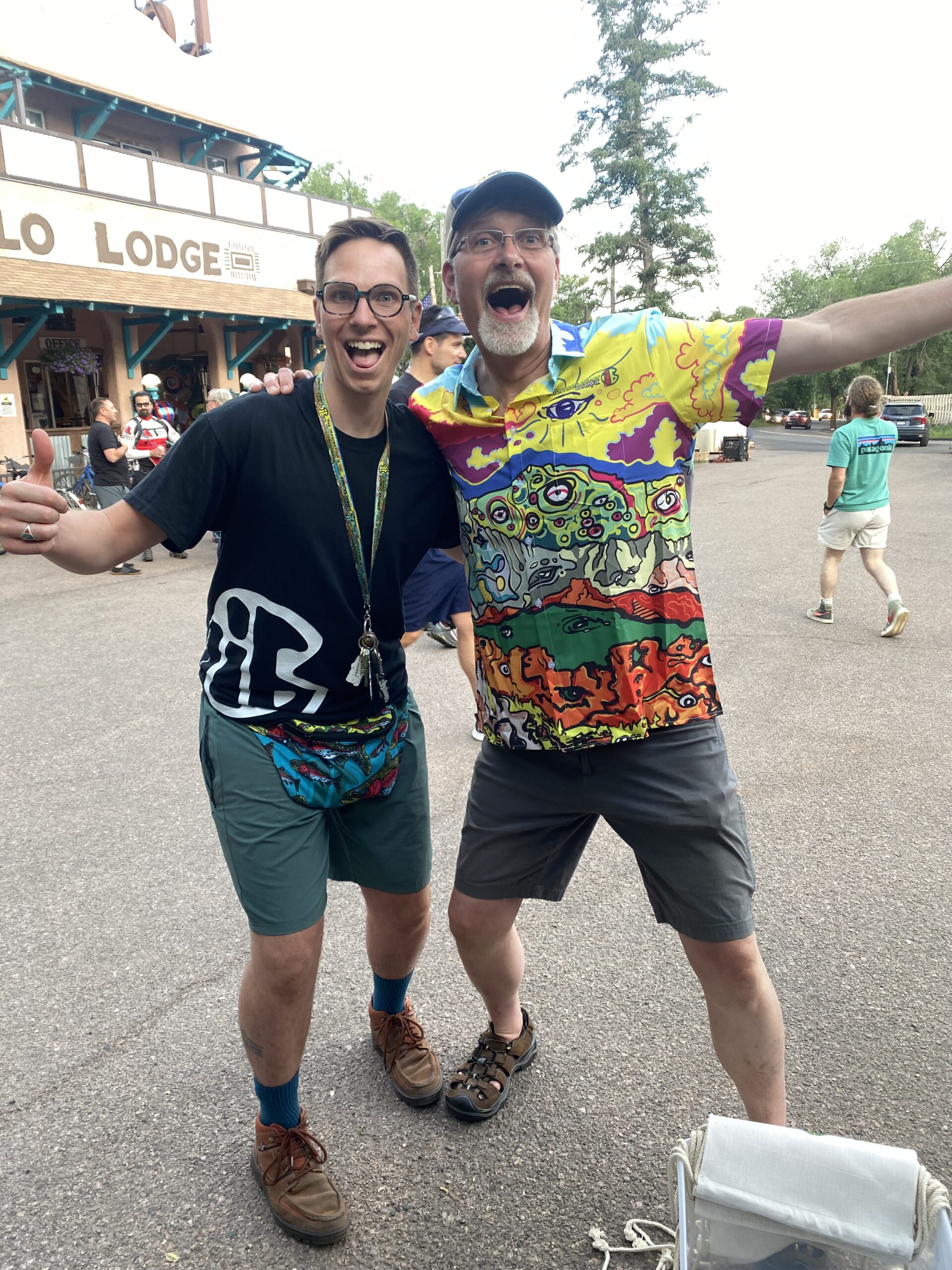 The 'Trippy Mountain' Friend-Making Shirt – Wear the Wild 🏔️👁️ Step into a world where the mountains see you too. This vibrant, hand-drawn button-up by Zach Ray transforms the Front Range and Garden of the Gods into a surreal dreamscape of hidden faces and wandering eyes. Every peak, rock, and ridge pulses with energy—blurring the line between nature and imagination. This isn’t just a shirt—it’s a conversation starter, an adventure piece, and an open invitation to connect. Bold, mind-bending, and undeniably unique, the Trippy Mountain Button-Up is made for those who see the wild differently and want to wear the adventure. ✨ Unleash your creativity. Make new friends. Unlock the Wild Within.
