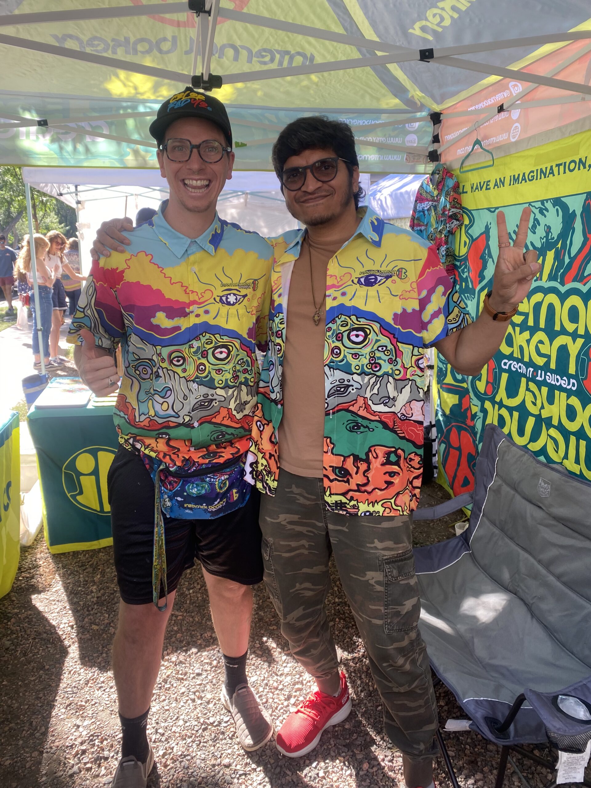 The 'Trippy Mountain' Friend-Making Shirt – Wear the Wild 🏔️👁️ Step into a world where the mountains see you too. This vibrant, hand-drawn button-up by Zach Ray transforms the Front Range and Garden of the Gods into a surreal dreamscape of hidden faces and wandering eyes. Every peak, rock, and ridge pulses with energy—blurring the line between nature and imagination. This isn’t just a shirt—it’s a conversation starter, an adventure piece, and an open invitation to connect. Bold, mind-bending, and undeniably unique, the Trippy Mountain Button-Up is made for those who see the wild differently and want to wear the adventure. ✨ Unleash your creativity. Make new friends. Unlock the Wild Within.