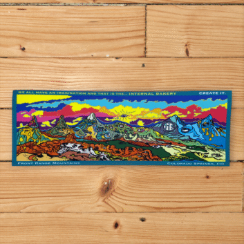 Bring the mountains to life—literally. This hand-drawn design reimagines the iconic Front Range and Garden of the Gods through a surreal lens, complete with hidden faces, eyeballs, and a whole lotta personality. It's nature, but with a wild twist. Stick it on your bumper, slap it on your water bottle, or gift it to your fellow Colorado dreamers. Wherever it lands, it’s sure to spark a second look (or five). Made for the explorers, the creatives, and the ones who see the world a little differently. – Weatherproof & durable – Measures approx. [insert size] – Designed by hand in Colorado Springs, CO – A slice of the wild to go wherever you do