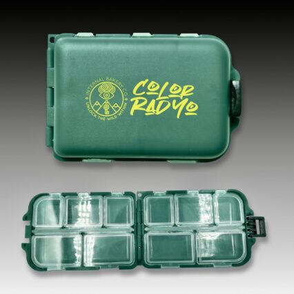 Your pocket-sized sidekick for the river, the trail, and everywhere in between. With 10 compartments, this versatile box folds in half and snaps shut to slip neatly into the front pocket of your shirt. Whether you’re storing fishing tackle, daily meds, or micro-essentials, the Catch & Stash Box keeps it all organized and within reach. Each box is stamped with our original “Color Rad Yo” design — a playful tribute to the beauty of Colorado and the wild spirit that inspires Internal Bakery. ✨ Why You’ll Love It: 10 compartments to keep small items secure Compact fold & snap design — fits right in your pocket Multi-use: tackle, meds, or everyday essentials Lightweight, durable, and ready for adventure Features our exclusive “Color Rad Yo” design Elevate your lifestyle — catch it, stash it, and carry the wild with you.