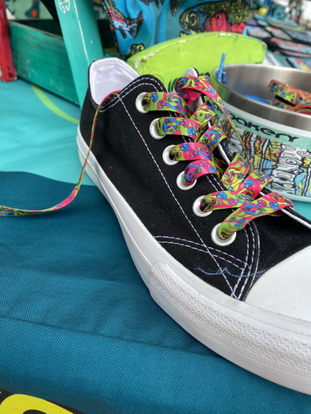 Mushroom Shoelaces – 54" (Set of 2) Step into the wild with these one-of-a-kind shoelaces, featuring my original hand-drawn mushroom cluster. Each lace is printed in vibrant, tropical-inspired colors—turning a simple pair of shoes into a canvas of creativity. At 54" long, they’re the perfect fit for most sneakers, boots, or casual kicks. Whether you’re lacing up for a hike, hitting the streets, or just wanting to add a little extra personality to your outfit, these laces bring a playful, imaginative twist to every step. – Set of 2 shoelaces – 54" length – fits most sneakers & boots – Features original hand-drawn mushroom design – Bright, tropical-inspired full-color print – Designed in Colorado Springs, CO – Matches perfectly with our Mushroom Croakies for the full vibe Because your shoes deserve more than ordinary.