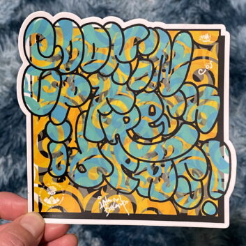 Cookin’ Up Fresh Ideas Graffiti Sticker (5.25″ × 5.07″) Because the oven’s always on inside your mind. This hand-drawn graffiti-style sticker is a play on words straight from the heart of Internal Bakery — where our imagination is the kitchen and we’re all cookin’ up fresh ideas. Covered in tags like Internal Bakery, COS, and Zach Ray’s signature, this design feels like a wall straight out of your creative subconscious. It’s messy, it’s bold, and it’s full of flavor — a reminder that every wild idea starts as a scribble on the wall. Stick it anywhere you want to remind yourself (and the world) that the imagination never sleeps — it just keeps bakin’ up new ideas.