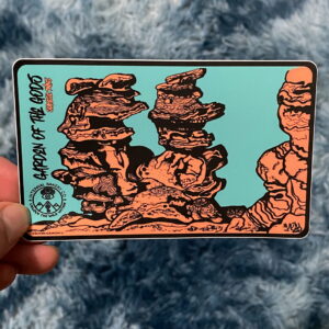 Siamese Twins” Sticker (5″ × 3″) This hand-drawn pen and ink piece captures the iconic Siamese Twins rock formation at Garden of the Gods — a view every local knows, but few have seen like this. Drawn in my signature style, the lines flow naturally, and if you look close enough, you might spot faces or shapes coming to life on their own. That’s the beauty of imagination — it’s not about what you put in, but what you discover once it’s there. Finished with the new Internal Bakery logo, this design pays homage to Colorado Springs and the creative flow that starts right here.