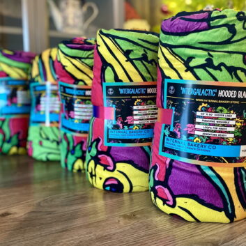 Wrap Yourself in Wild Comfort Perfect for cool Colorado evenings, festival nights, or stargazing in the backyard. These hooded blankets feature my original hand-drawn artwork printed in vibrant detail on luxuriously soft crystal velvet, with plush Berber fleece inside for warmth. Lightweight, cozy, and expressive, each cloak blanket is designed to move with you—whether you’re dancing in a field, camping under the stars, or simply unlocking the wild within from your couch. ✨ One size fits most (60″ x 80″) 🌀 Hand loop in the top corner for easy wrap-around comfort 🌿 Soft, lightweight, and warm 🎶 Perfect for festivals, camping, concerts, or home 🎨 Features 3 exclusive Internal Bakery designs