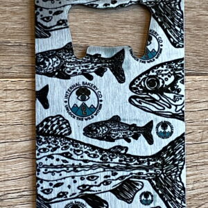 Lookout Trout™ Wallet Bottle Opener — Metal, Ultra‑Slim, Artist‑Printed Meet the real catch of your everyday carry. This wallet‑size metal bottle opener features my original Lookout Trout™ artwork—kept in its pure, hand‑drawn glory with bold black outlines and pops of Internal Bakery branding color. Clean, crisp, and full of character, it’s the perfect blend of creativity and utility. Printed in‑house with a durable finish, this opener slides effortlessly into any wallet, pocket, or pack. Whether you’re cracking a cold one at the river, campsite, brewery, or backyard hangout, this little piece of art is always ready to go. Why you’ll love it: Ultra‑slim metal design fits any wallet Features the original Lookout Trout™ outline art Printed in‑house for color accuracy + quality Durable, lightweight, and built for the wild A functional art piece that makes every cheers a little more imaginative Unlock the wild within—one bottle at a time.