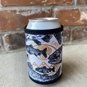 Meet the new Internal Bakery Beer Koozie Wrap — a velcro-on koozie that fits 12oz cans and most longneck bottles. This drop features a black-and-white trout with our Burnt Orange logo for a crisp, Colorado-wild look. Lightweight, packable, and perfect for fishing days, camp hangs, and backyard chills. Grab one online