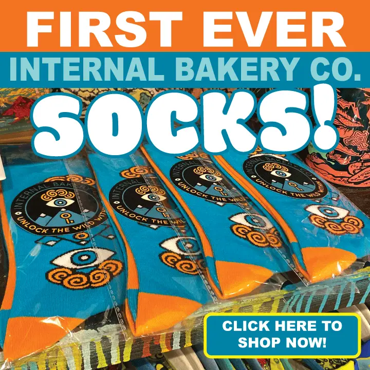 Step into comfort with a little wild energy built in. These socks are designed for everyday wear but made to carry the spirit of the wild within. Soft, breathable, and built for all-day comfort, they’re perfect for slow mornings, long adventures, market days, or just kicking back and dreaming up your next move. Each pair features original Internal Bakery artwork—hand-drawn designs inspired by nature, imagination, and the hidden faces in the world around us. They’re not just socks—they’re a small wearable piece of art that keeps your creativity moving from the ground up. Details: Soft, breathable fabric blend for all-day comfort Mid-weight feel (perfect for year-round wear) Stretch fit for most sizes Durable knit for everyday use Original Internal Bakery Co. artwork design Care: Machine wash cold, tumble dry low. Flip inside out to preserve print vibrancy. Wear them loud. Wear them weird. Wear them like you mean it.