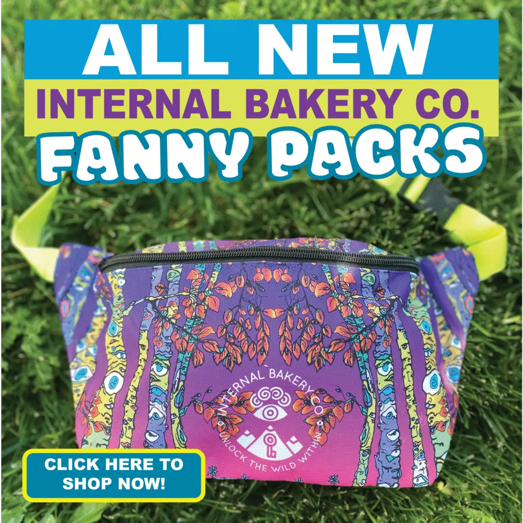 **TrippTree Fanny Pack** A wilder take on our Eyespot Trees, TrippTree transforms the forest into a surreal world of fluorescent trees with hidden eyes and faces watching from every direction. Finished with a vibrant lime green strap and designed to glow under blacklight, this pack is made for those who love seeing the world a little differently. A wilder take on our Eyespen Trees, TrippTree transforms the forest into a surreal world of fluorescent trees with hidden eyes and faces watching from every direction. Finished with a vibrant lime green strap and designed to glow under blacklight, this pack is made for those who love seeing the world a little differently. **Original hand-drawn artwork. Designed in Colorado. Stay Wild.**
